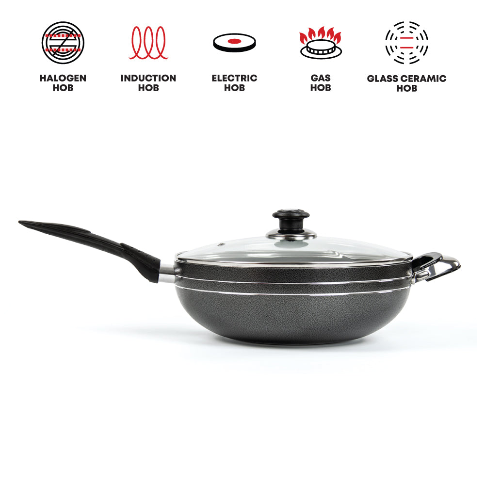 SQ Professional Una-Non Stick Wok with Long Handle