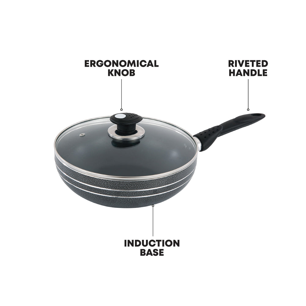 SQ Professional Una-Non Stick Wok with Long Handle