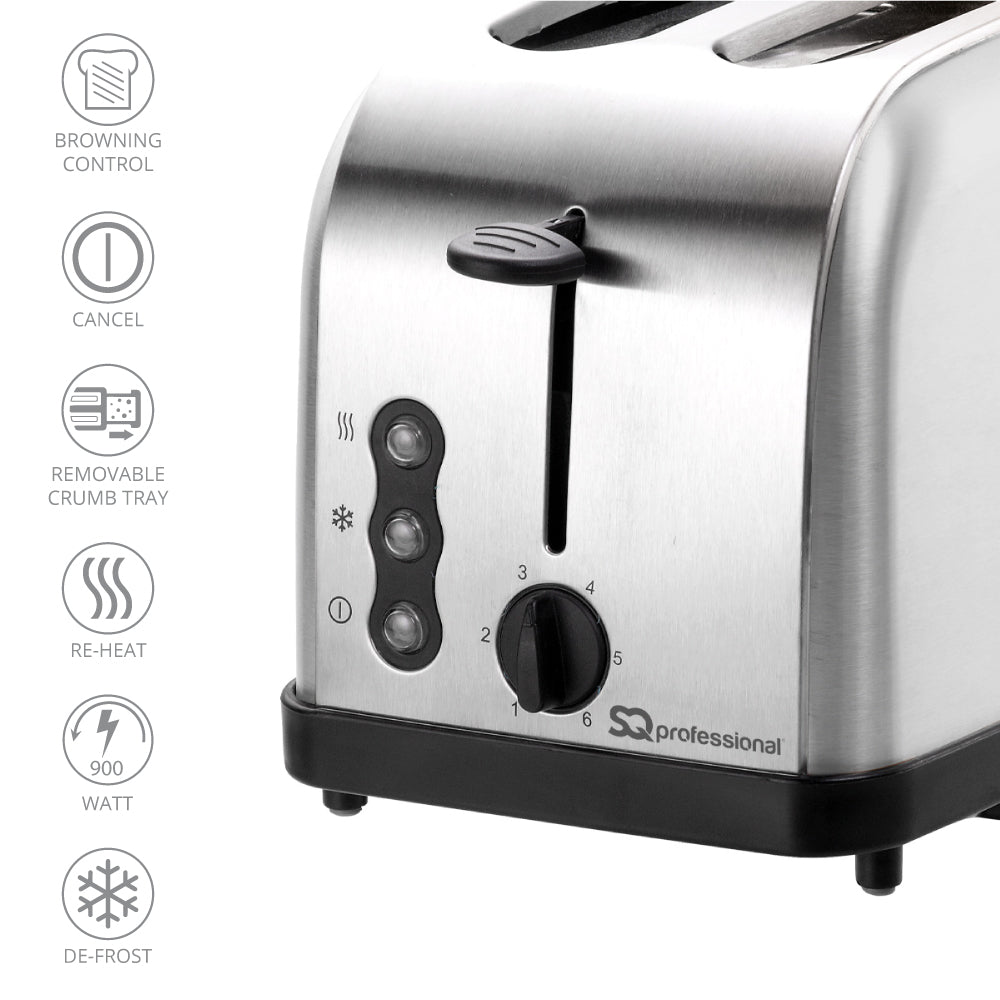 SQ Professional Gems Legacy Stainless Steel 2-slice Toaster