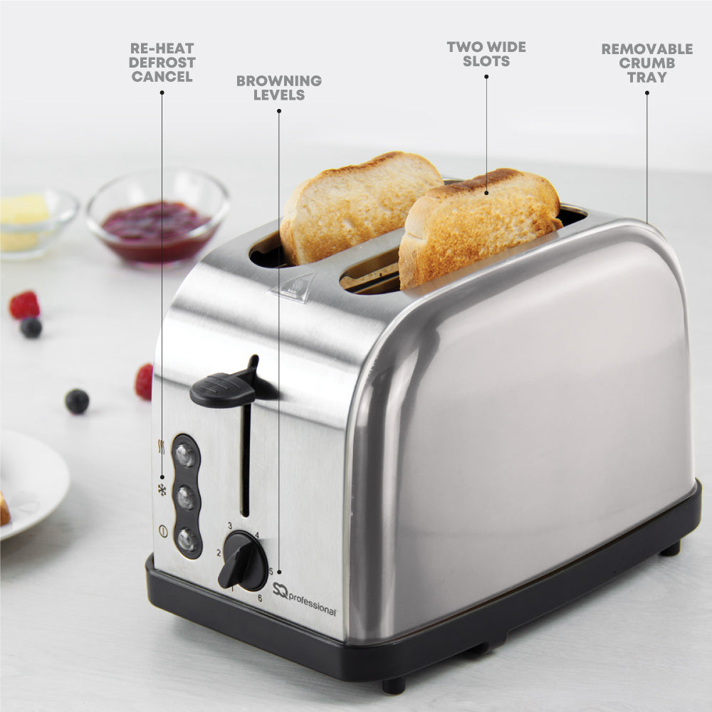 SQ Professional Gems Legacy Stainless Steel 2-slice Toaster