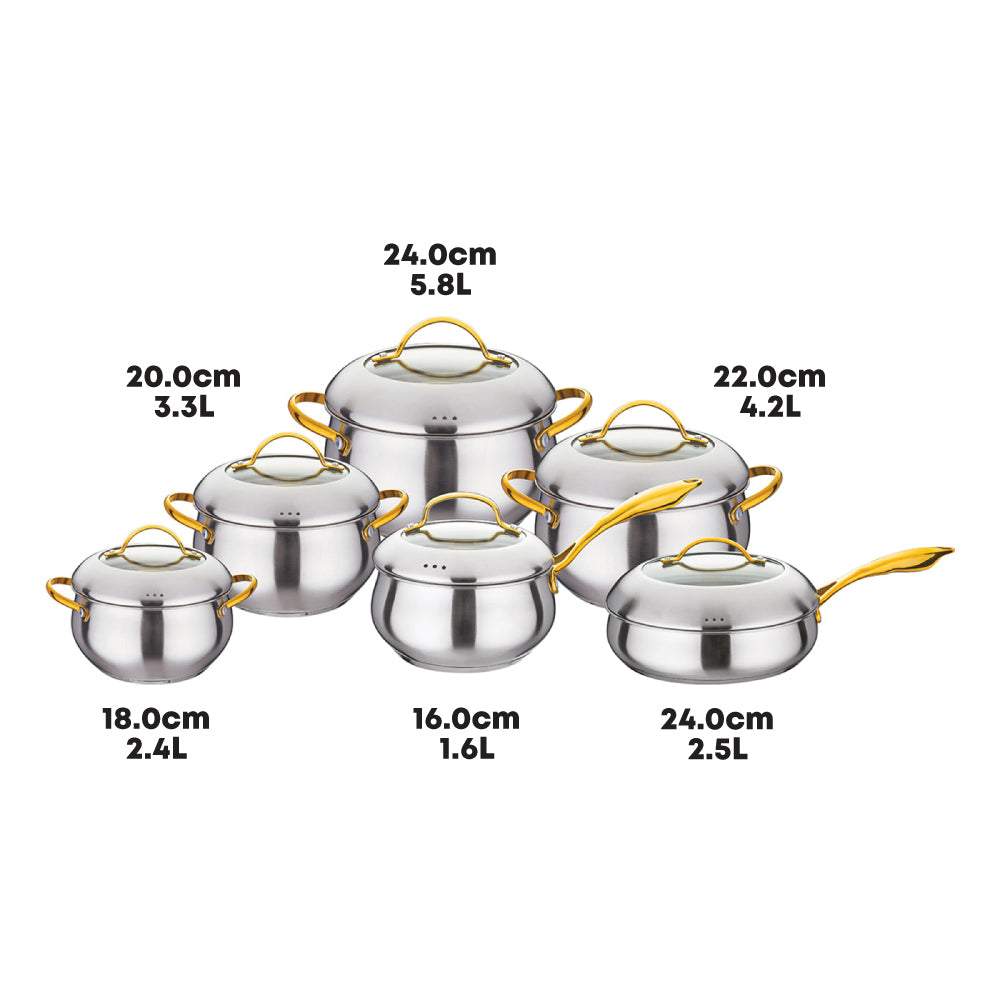 SQ Professional Lustro Apple Cookware 6pc Set