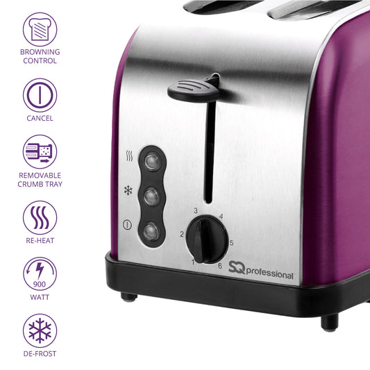 SQ Professional Gems Legacy Stainless Steel 2-slice Toaster