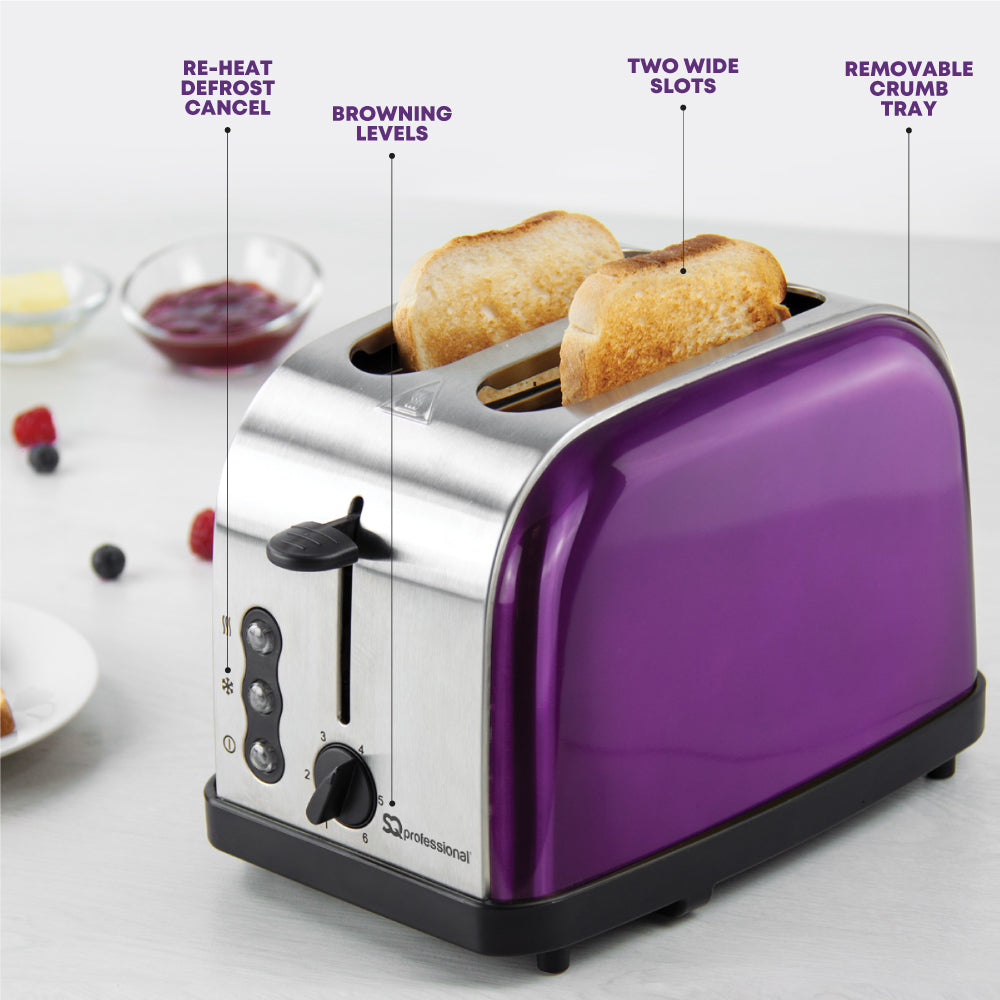 SQ Professional Gems Legacy Stainless Steel 2-slice Toaster