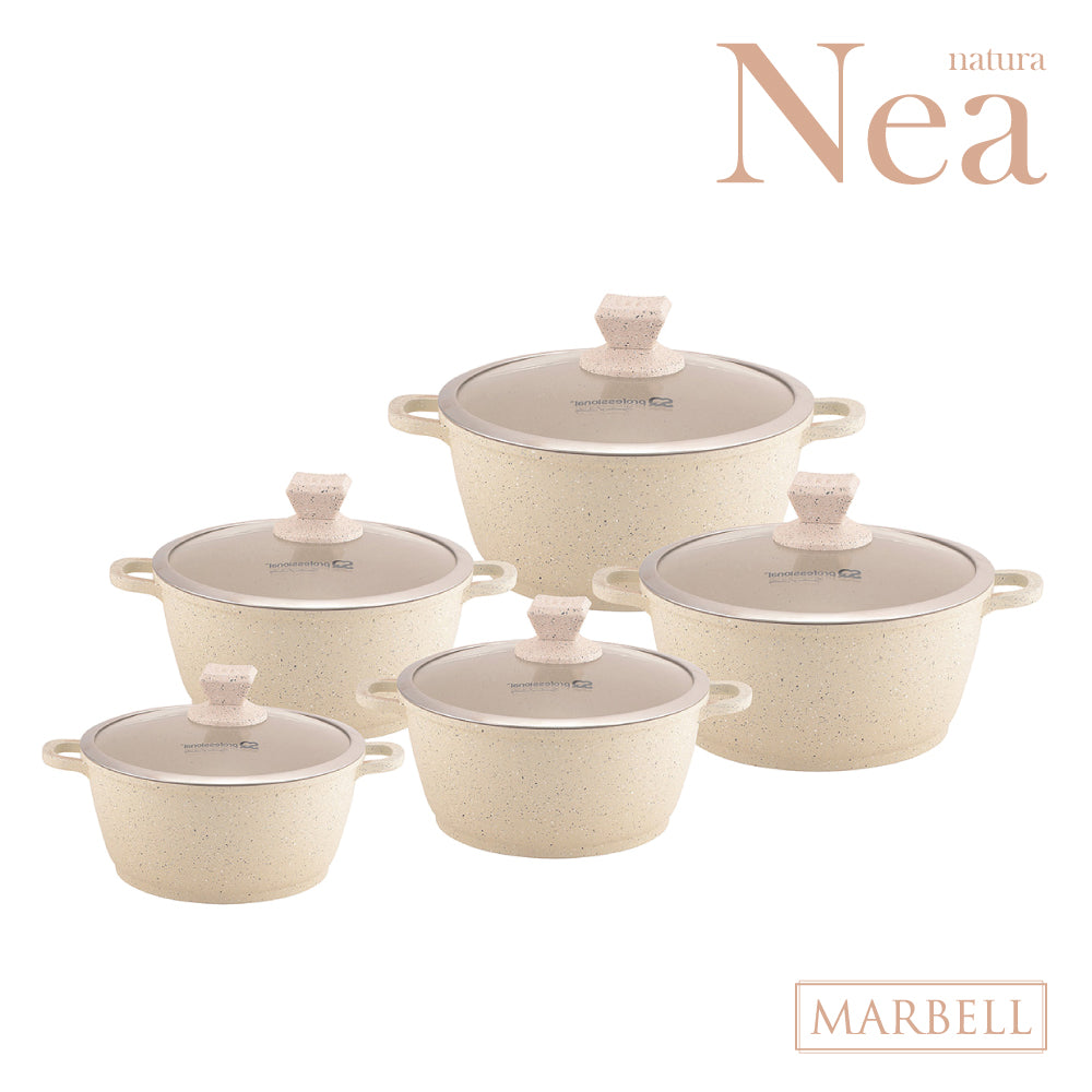 SQ Professional Nea Marbell Die-Cast Stockpot Set 5pc