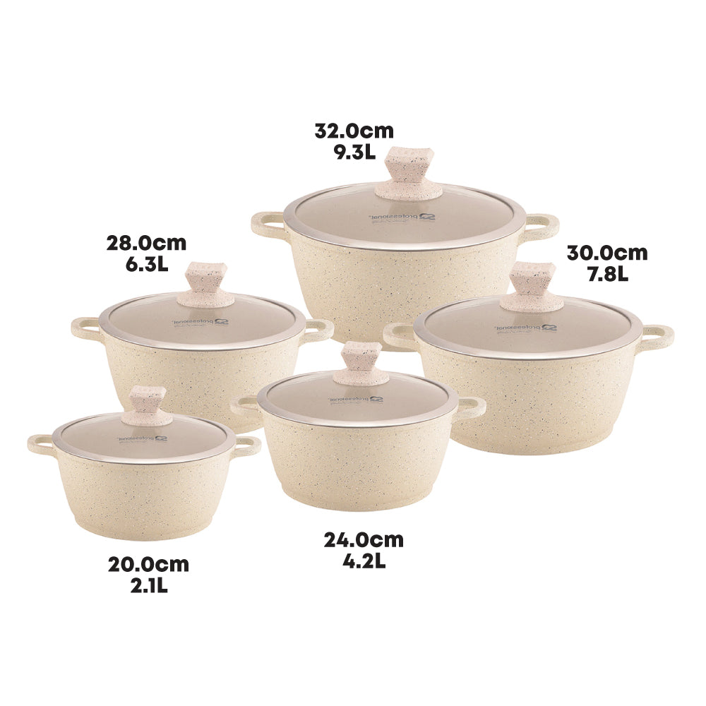 SQ Professional Nea Marbell Die-Cast Stockpot Set 5pc