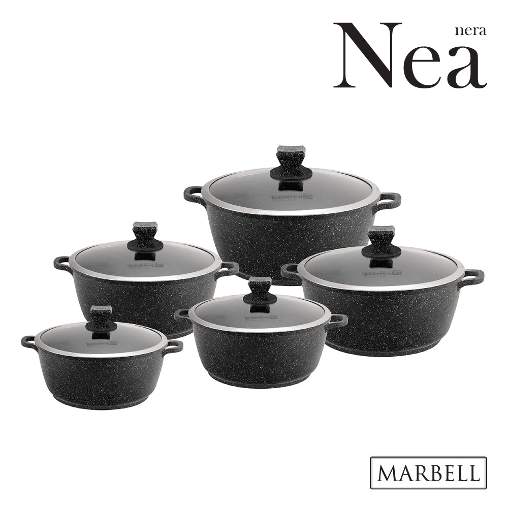 SQ Professional Nea Marbell Die-Cast Stockpot Set 5pc