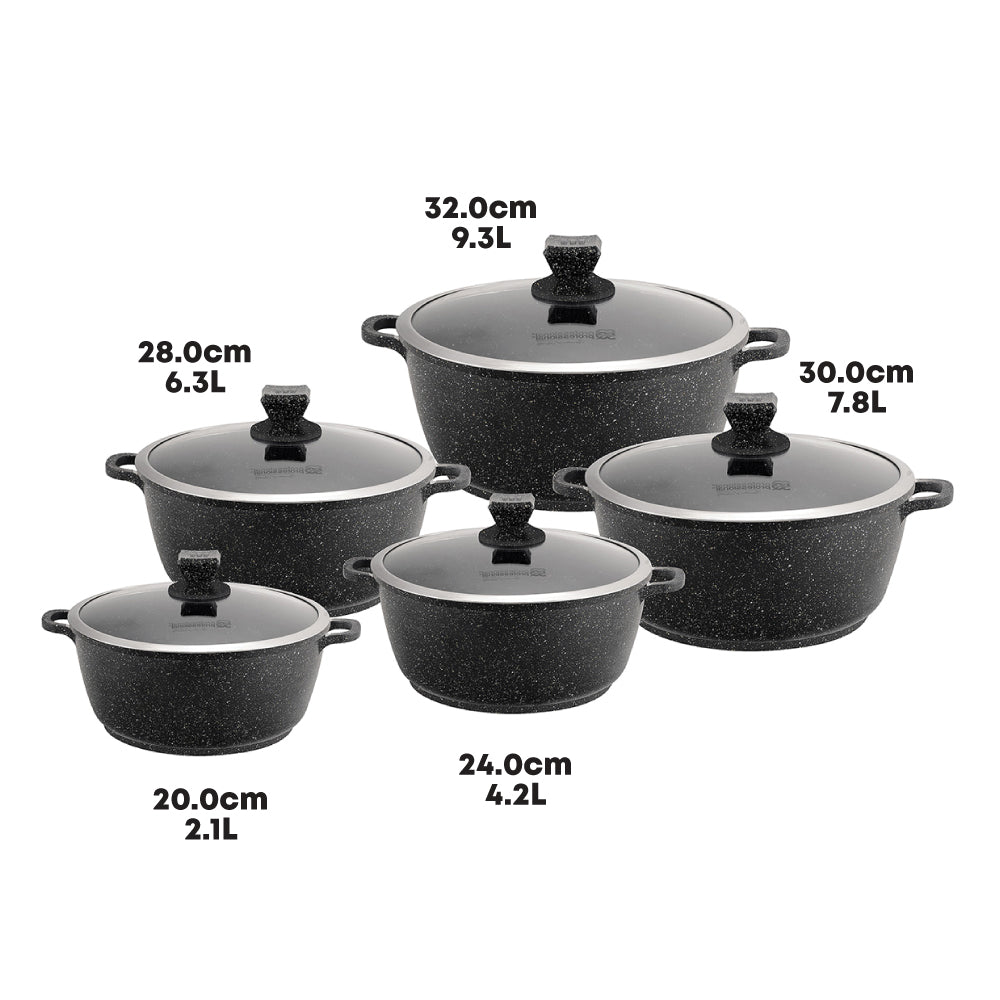 SQ Professional Nea Marbell Die-Cast Stockpot Set 5pc