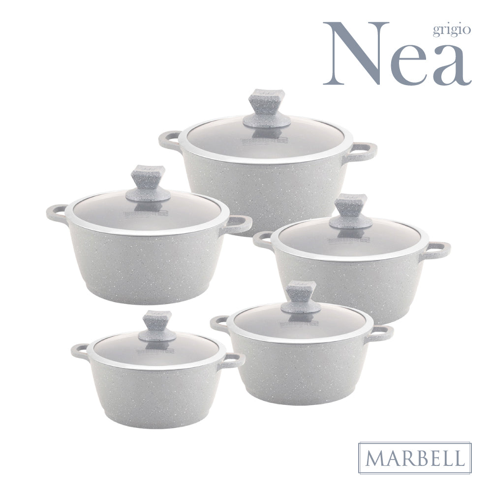 SQ Professional Nea Marbell Die-Cast Stockpot Set 5pc