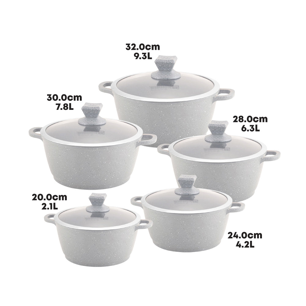 SQ Professional Nea Marbell Die-Cast Stockpot Set 5pc