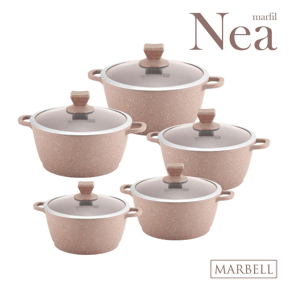 SQ Professional Nea Marbell Die-Cast Stockpot Set 5pc