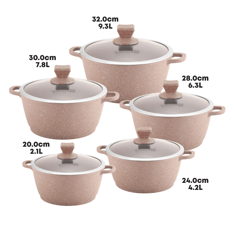 SQ Professional Nea Marbell Die-Cast Stockpot Set 5pc