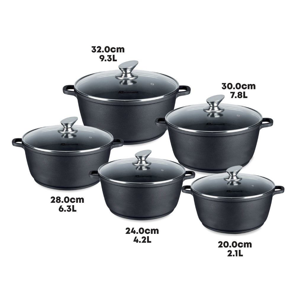 SQ Professional Nea Die-Cast Stockpot Set 5pc