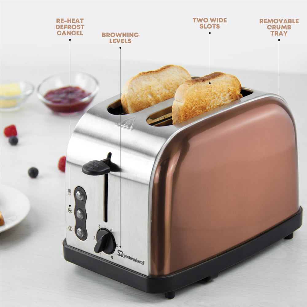 SQ Professional Gems Legacy Stainless Steel 2-slice Toaster