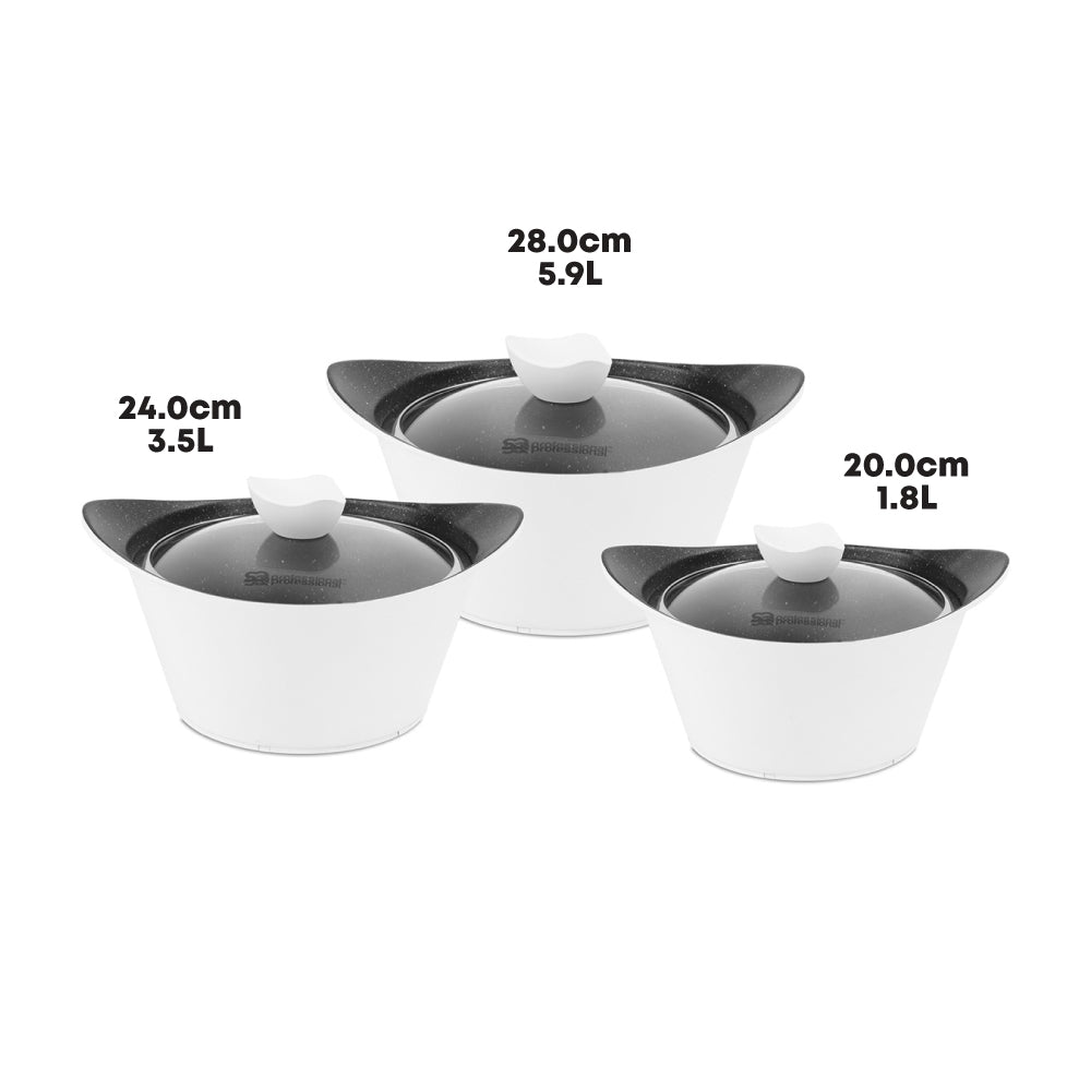 SQ Professional Caia Die-Cast Stockpot Set 3pc