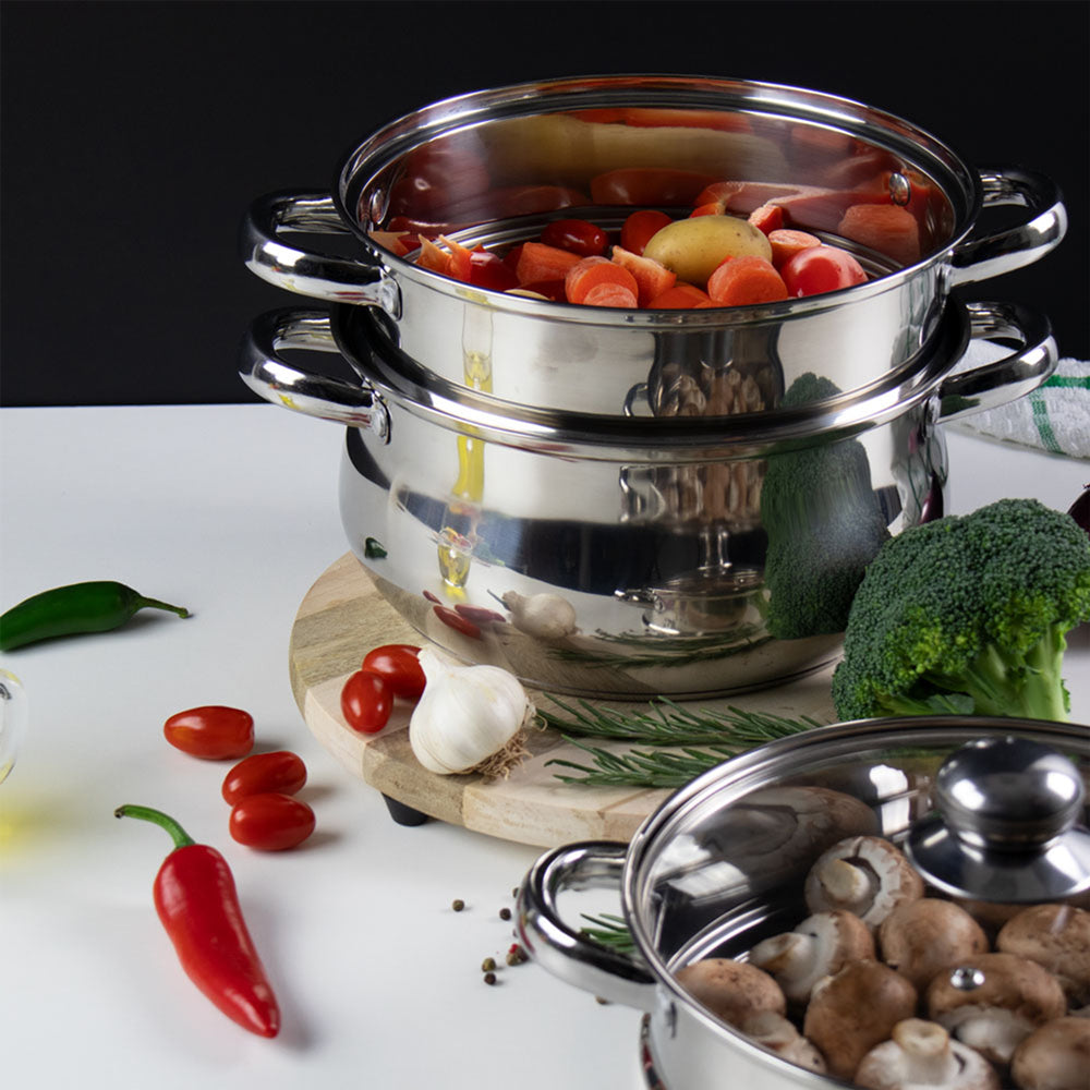 Lustro Stainless Steel 3-tier Steamer