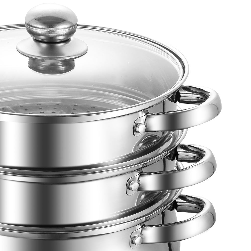 Lustro Stainless Steel 3-tier Steamer