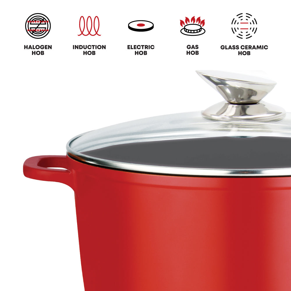 SQ Professional Nea Seramiq Die-Cast Stockpot/ Rossa