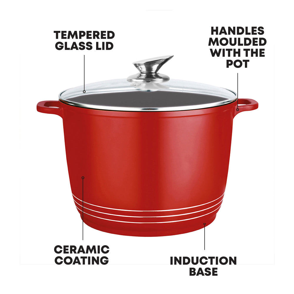 SQ Professional Nea Seramiq Die-Cast Stockpot/ Rossa