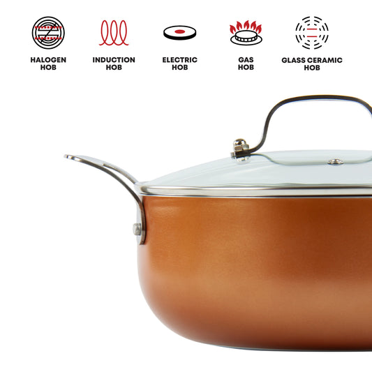 SQ Professional Aeris Copper Non Stick Casserole Set 3pc