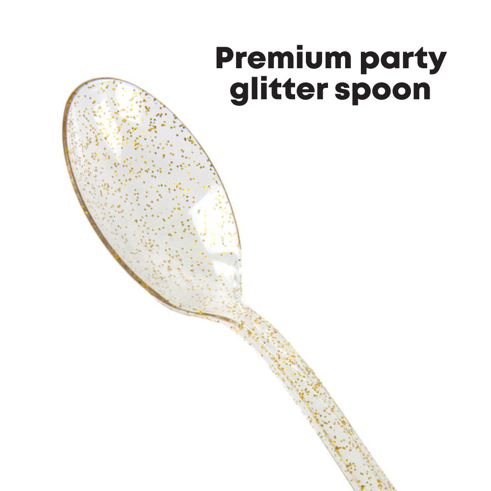 Durane Premium Party Cutlery Gold Glitter 20pc