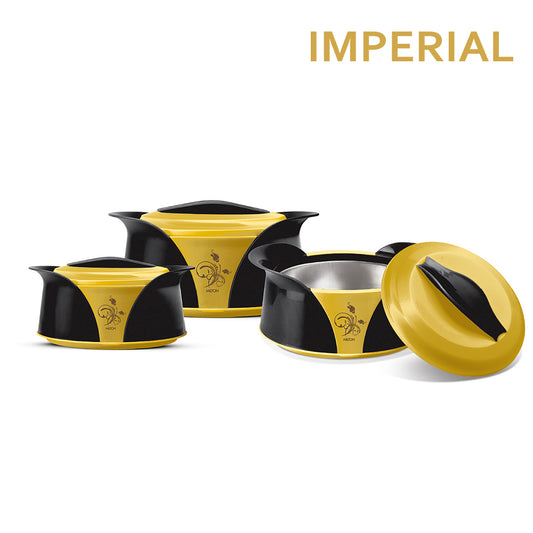 SQ Professional Imperial Insulated Casserole Set 3pc/ Black-Gold