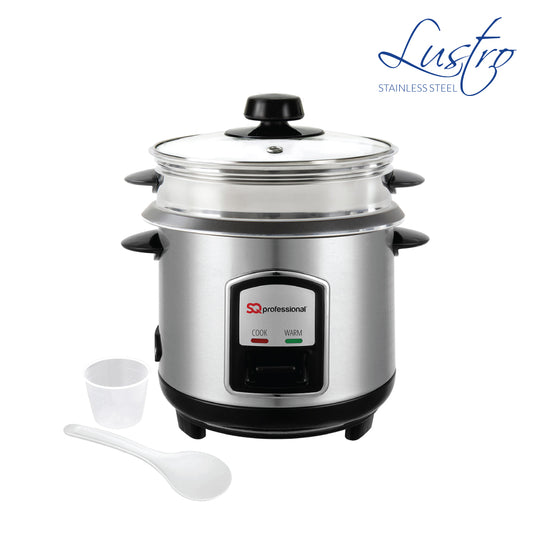 SQ Professional Lustro Stainless Steel Rice Cooker and Steamer