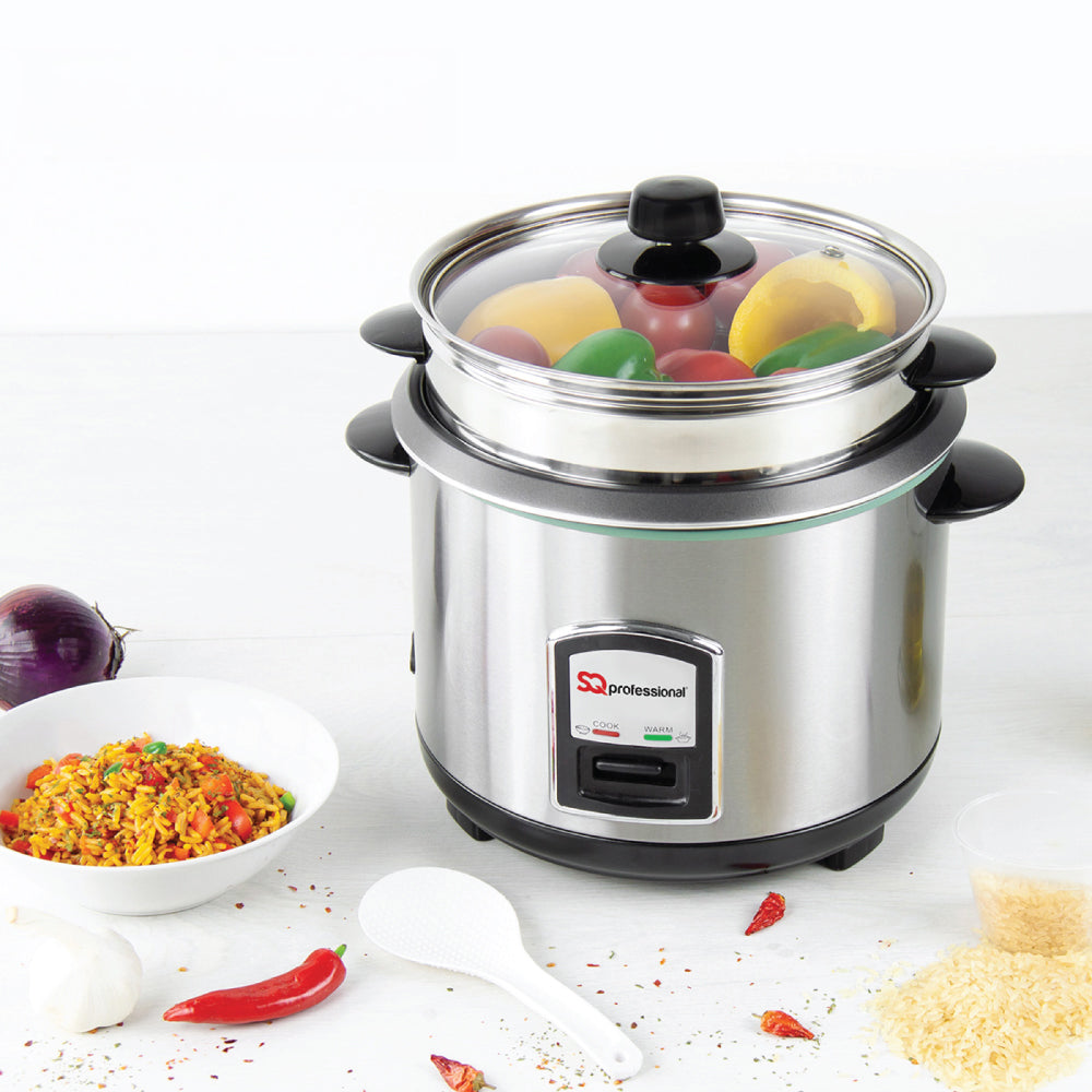 SQ Professional Lustro Stainless Steel Rice Cooker and Steamer