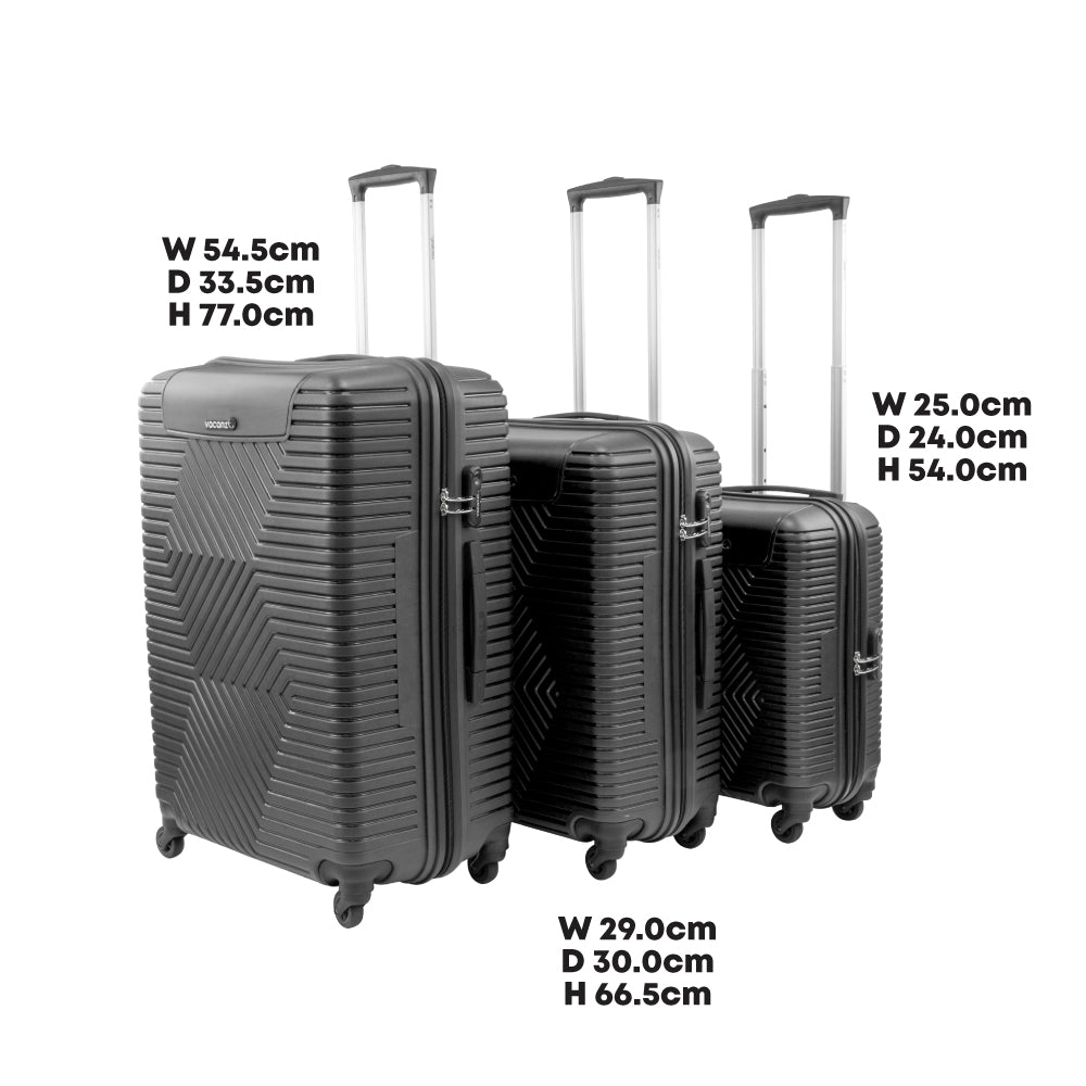 SQ Professional Vacanze Luggage Suitcase Set 3pc