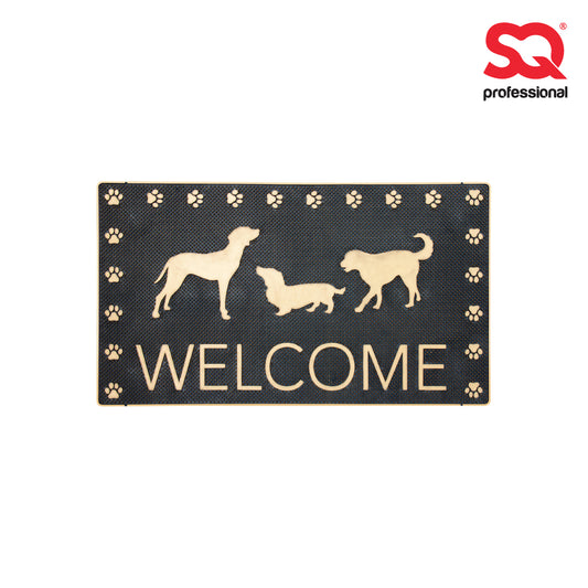 SQ Professional Rubber Doormat Rectangular Welcome Dogs