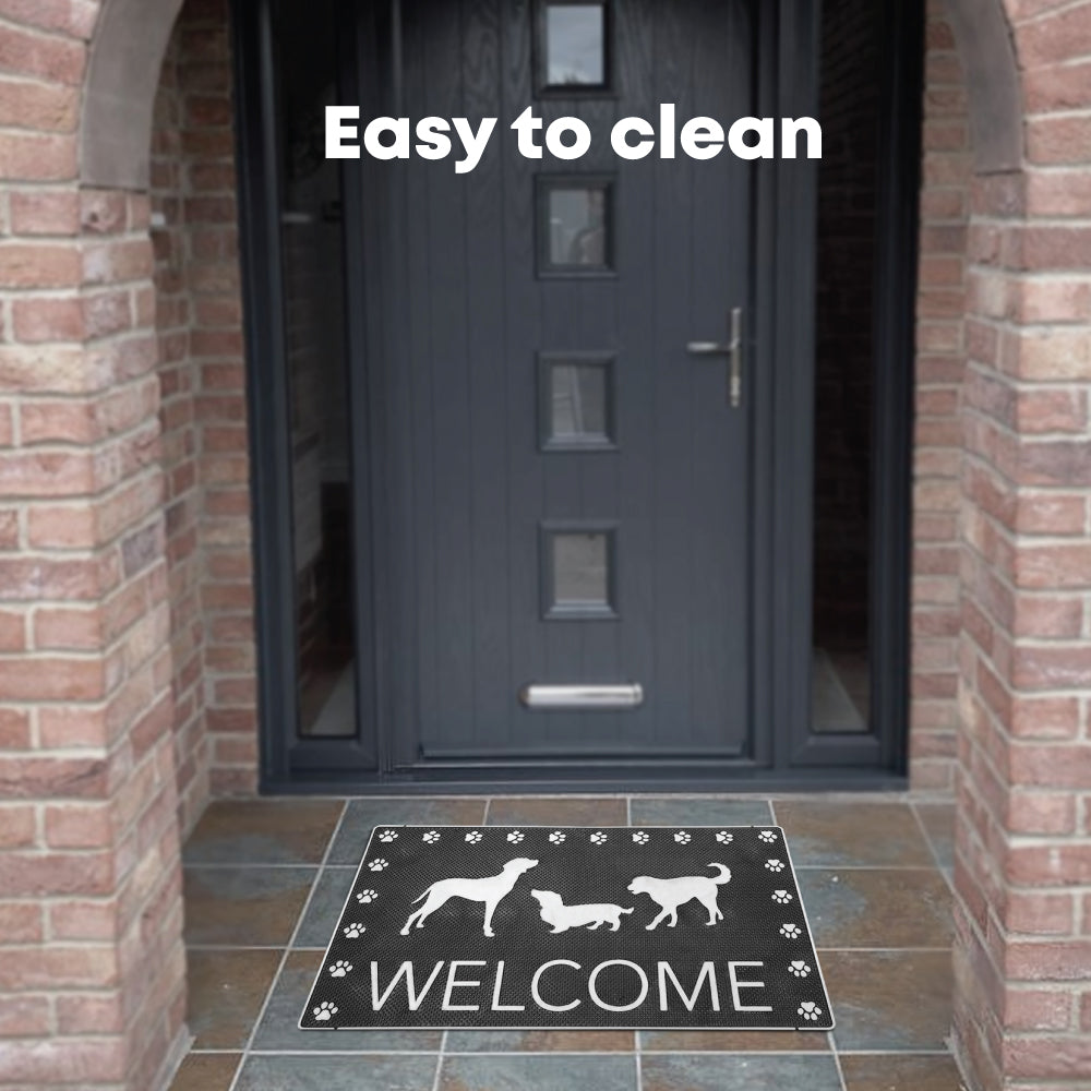 SQ Professional Rubber Doormat Rectangular Welcome Dogs