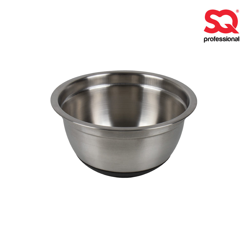 SQ Professional Stainless Steel Mixing Bowl with Anti-Skid Black Bottom 24cm