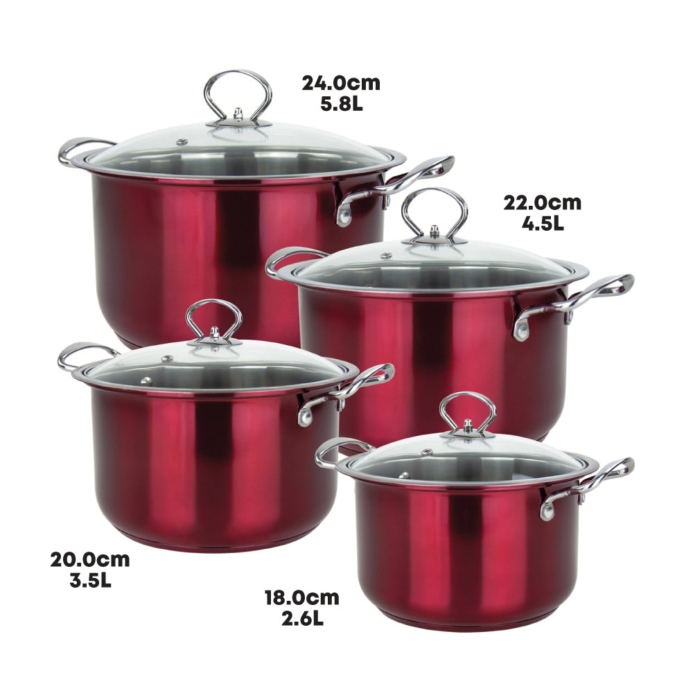 SQ Professional Gems Stainless Steel Stockpot Set 4pc