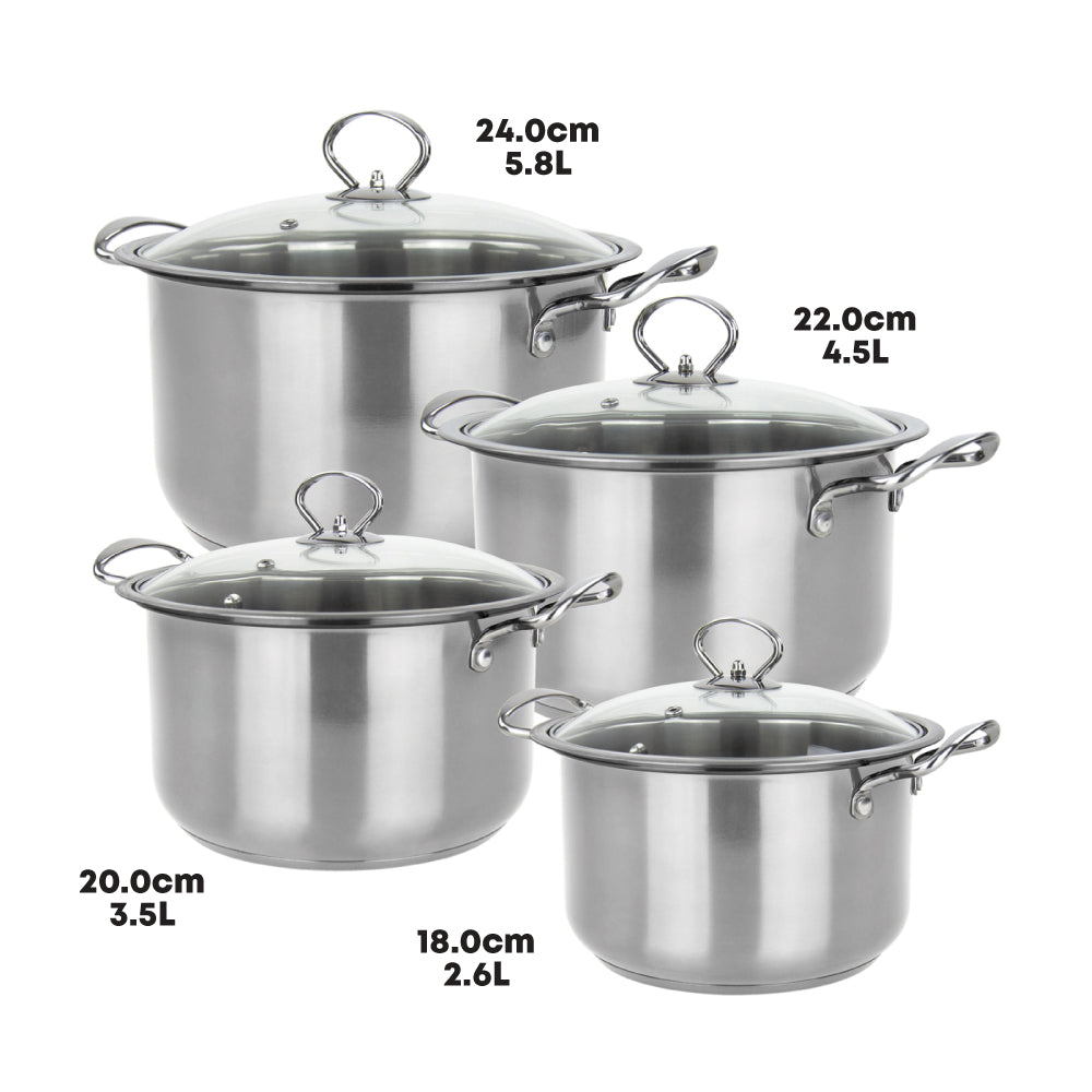 SQ Professional Gems Stainless Steel Stockpot Set 4pc