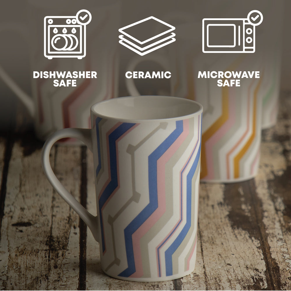 Durane Zig Zag 400ml Ceramic Mug 4pc Set