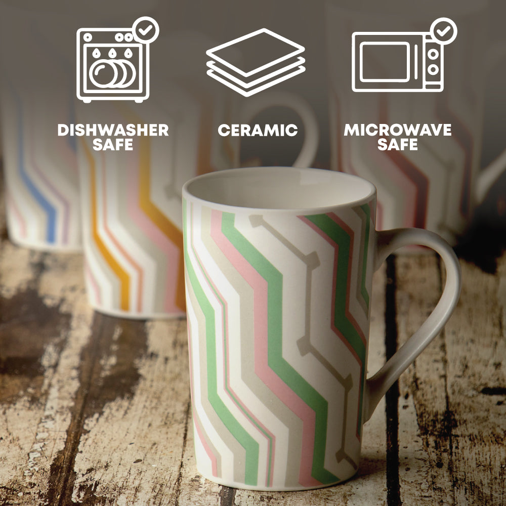 Durane Zig Zag 400ml Ceramic Mug 4pc Set