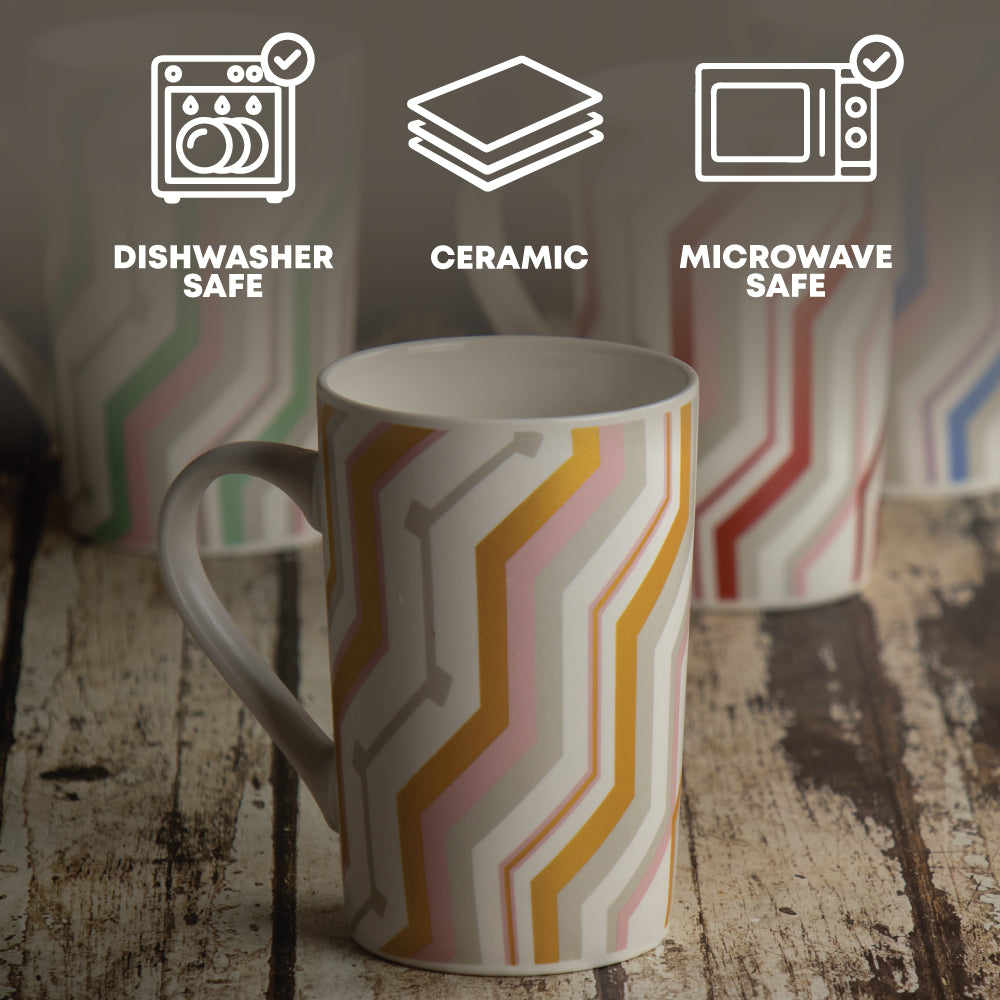 Durane Zig Zag 400ml Ceramic Mug 4pc Set