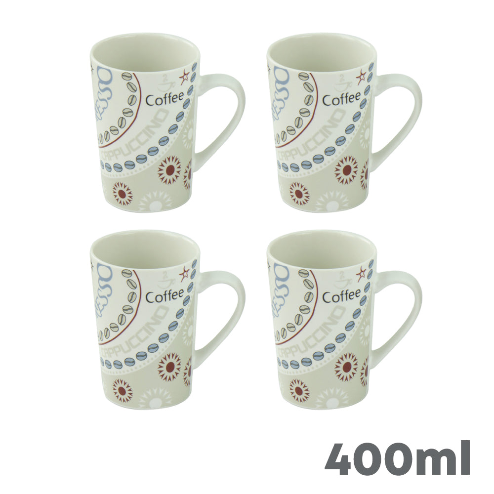 Durane Cappuccino 400ml Ceramic Mug 4pc Set