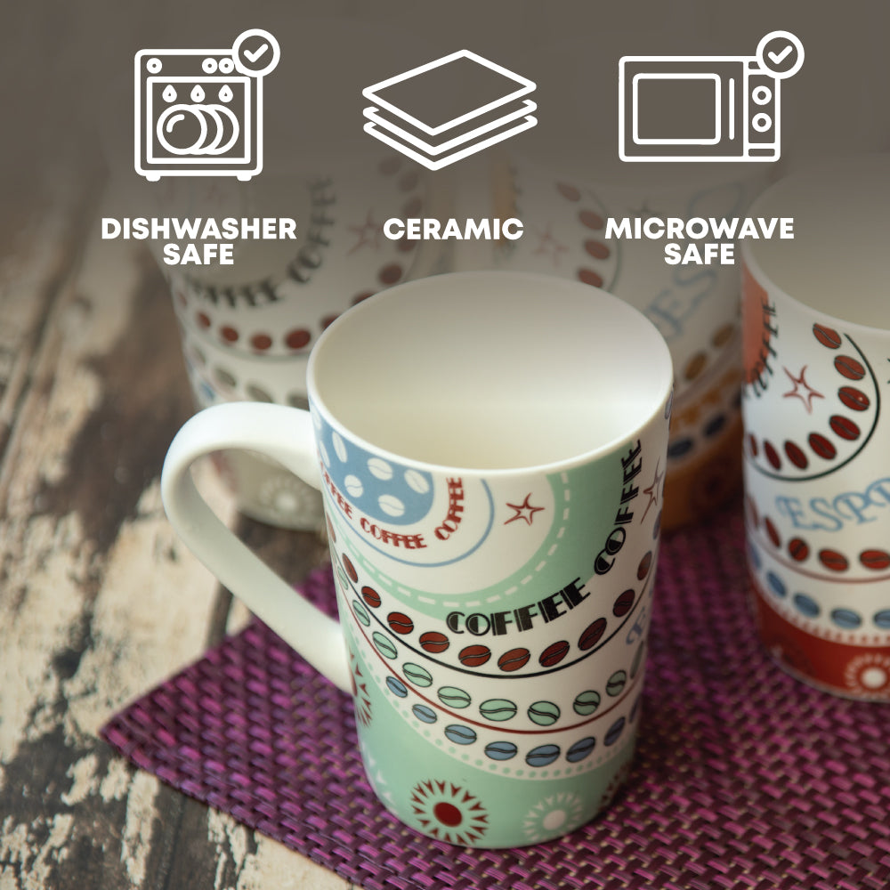 Durane Cappuccino 400ml Ceramic Mug 4pc Set