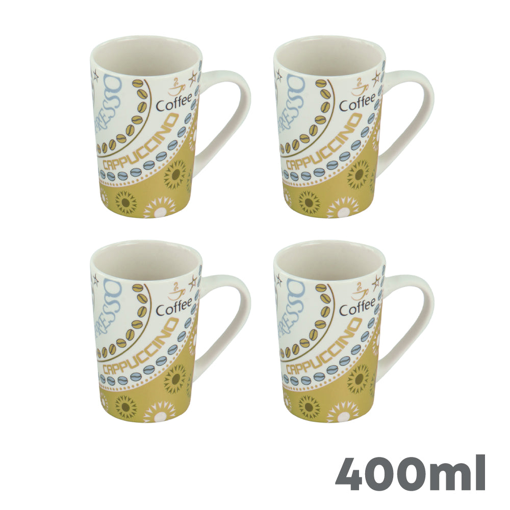 Durane Cappuccino 400ml Ceramic Mug 4pc Set