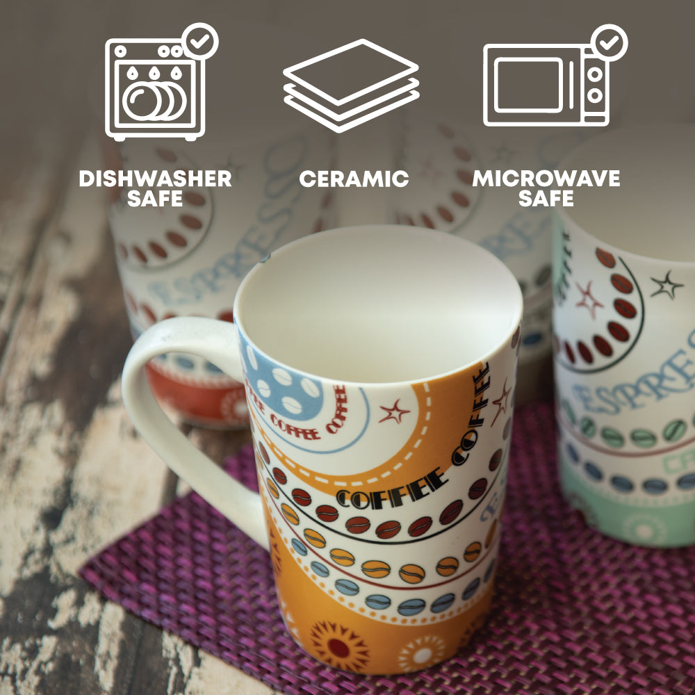 Durane Cappuccino 400ml Ceramic Mug 4pc Set