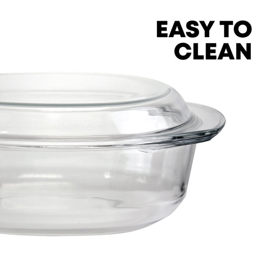 Durane Oval Tempered Glass Casserole Dish with Lid