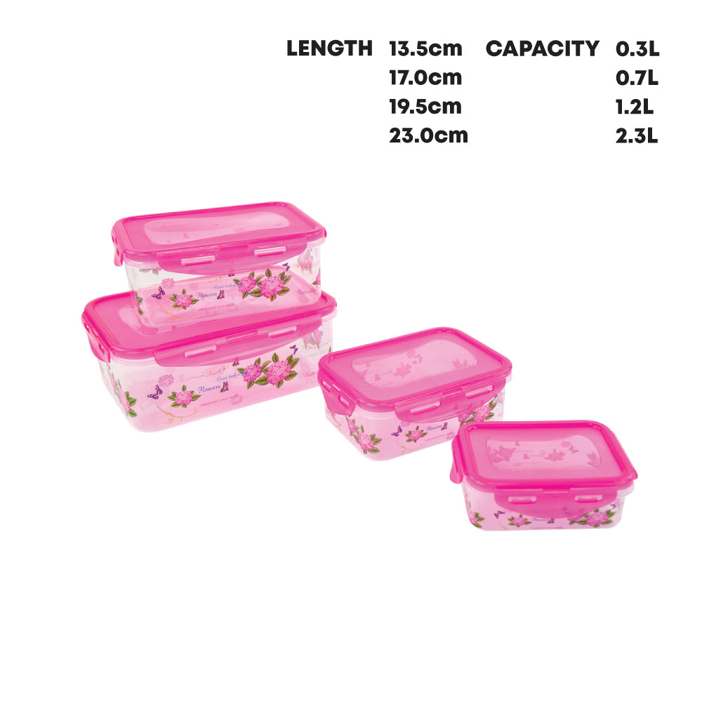 Durane Plastic Fresh Food Container Set 4pc