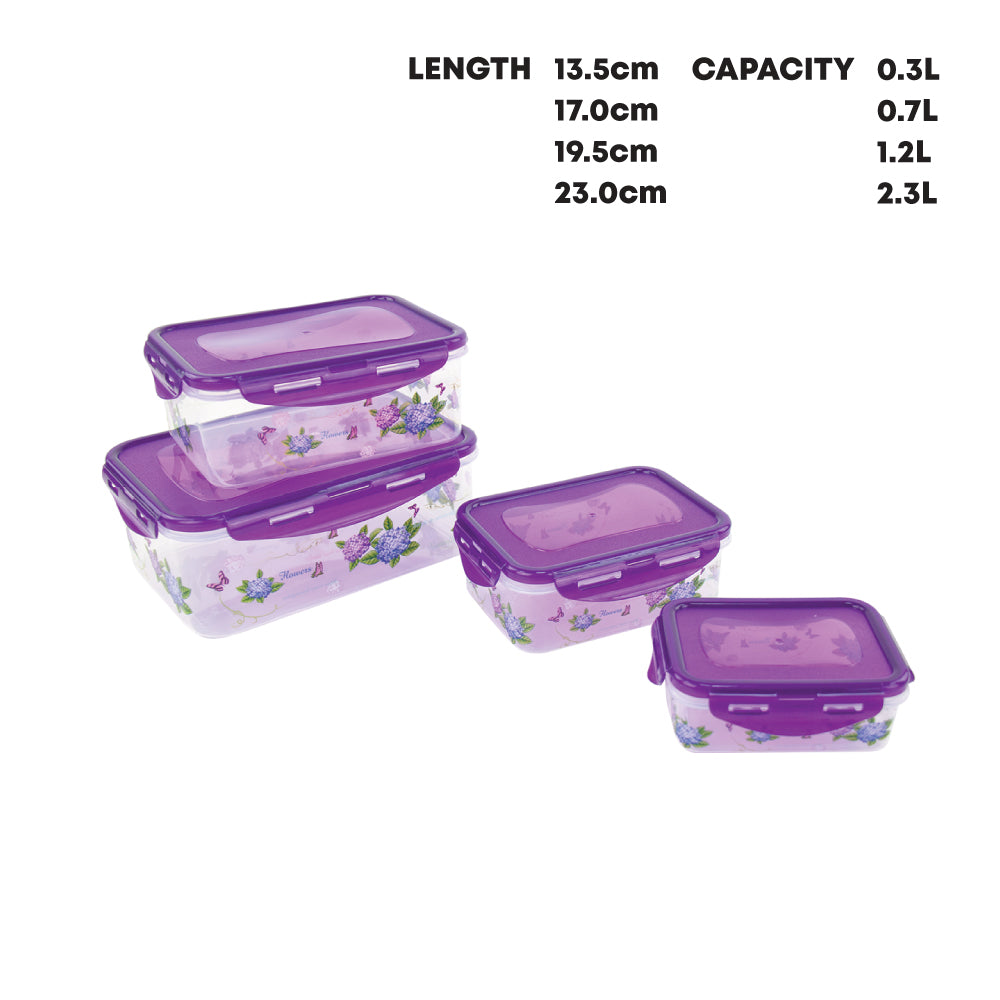 Durane Plastic Fresh Food Container Set 4pc