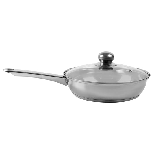Lustro Stainless Steel Frying Pan with Lid
