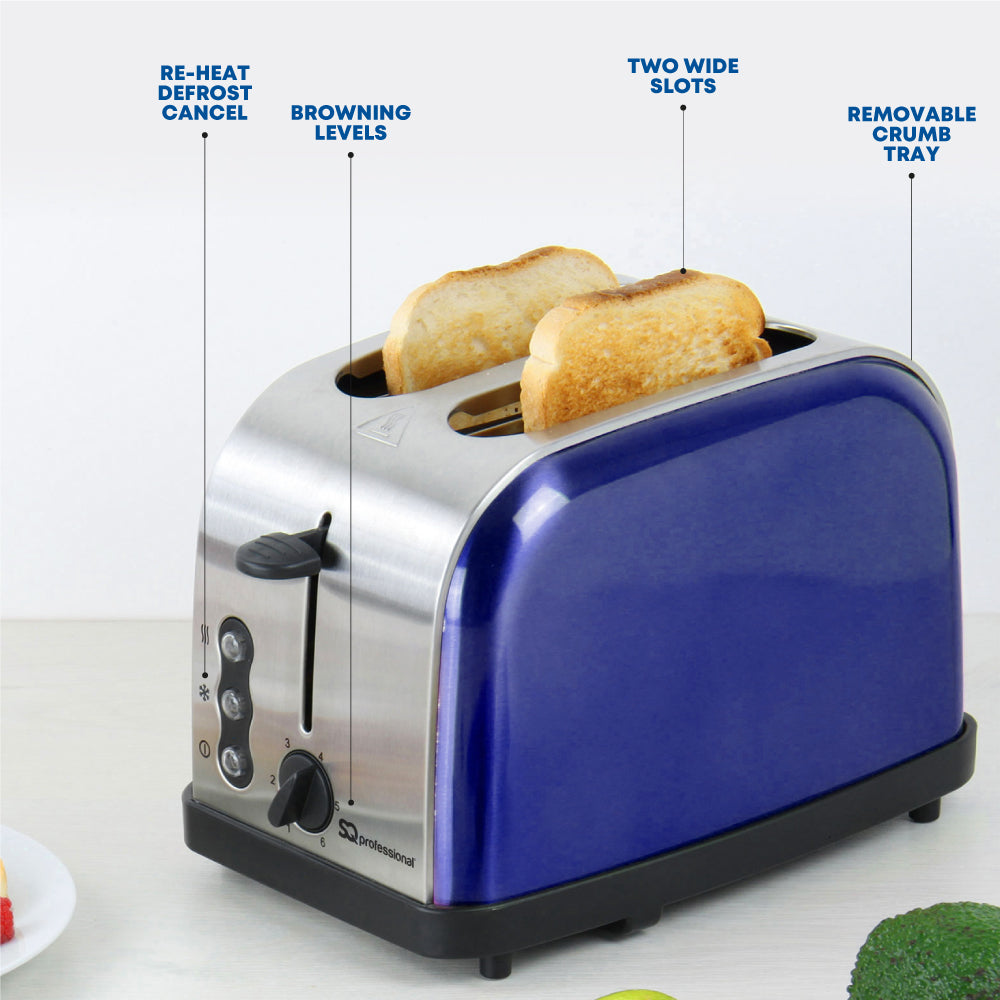 SQ Professional Gems Legacy Stainless Steel 2-slice Toaster