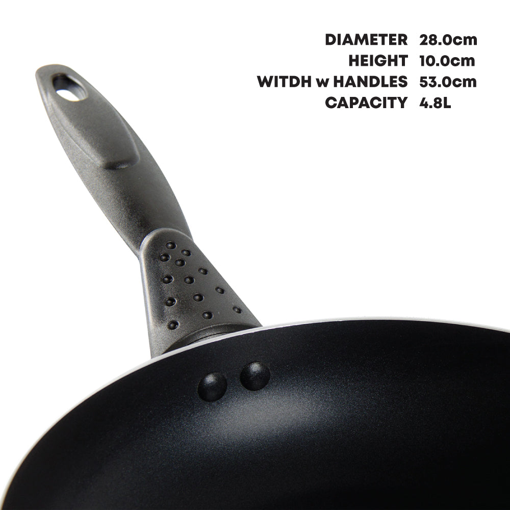SQ Professional Una-Non Stick Wok with Long Handle