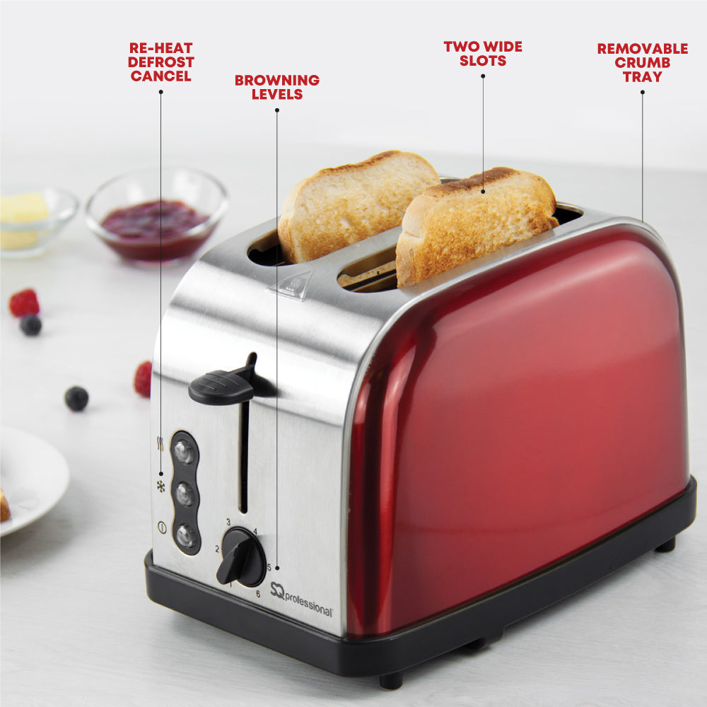 SQ Professional Gems Legacy Stainless Steel 2-slice Toaster
