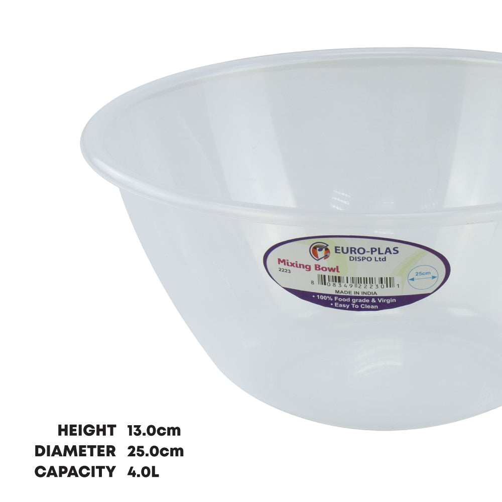 Durane Clear Plastic Mixing Bowl