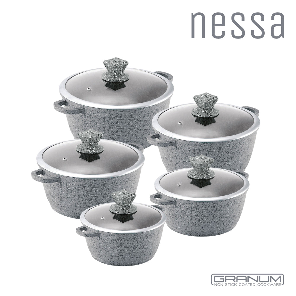 SQ Professional Nessa Granum Die-Cast Stockpot Set 5pc
