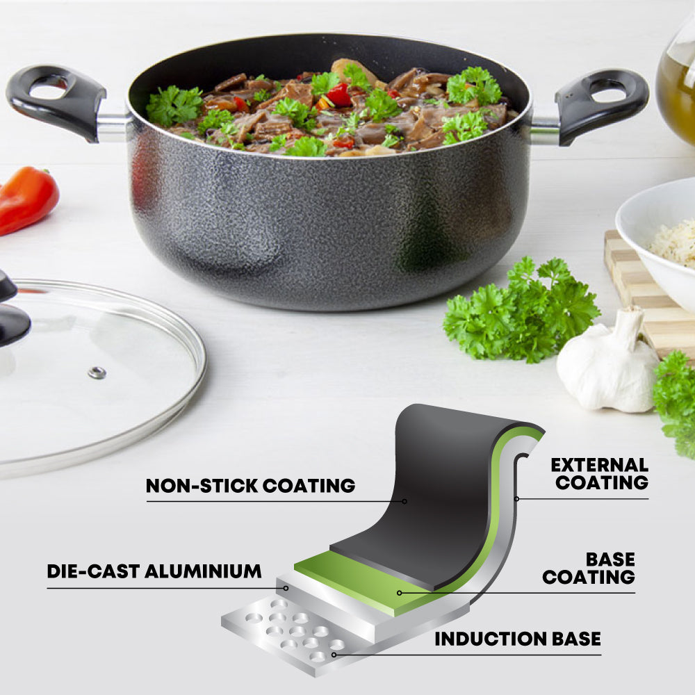 SQ Professional Una Non Stick Stockpot with Lid/ Caelus